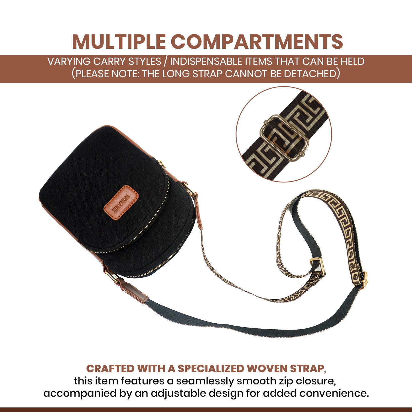 Sling Bag, Shoulder Sling Bag with Adjustable Strap