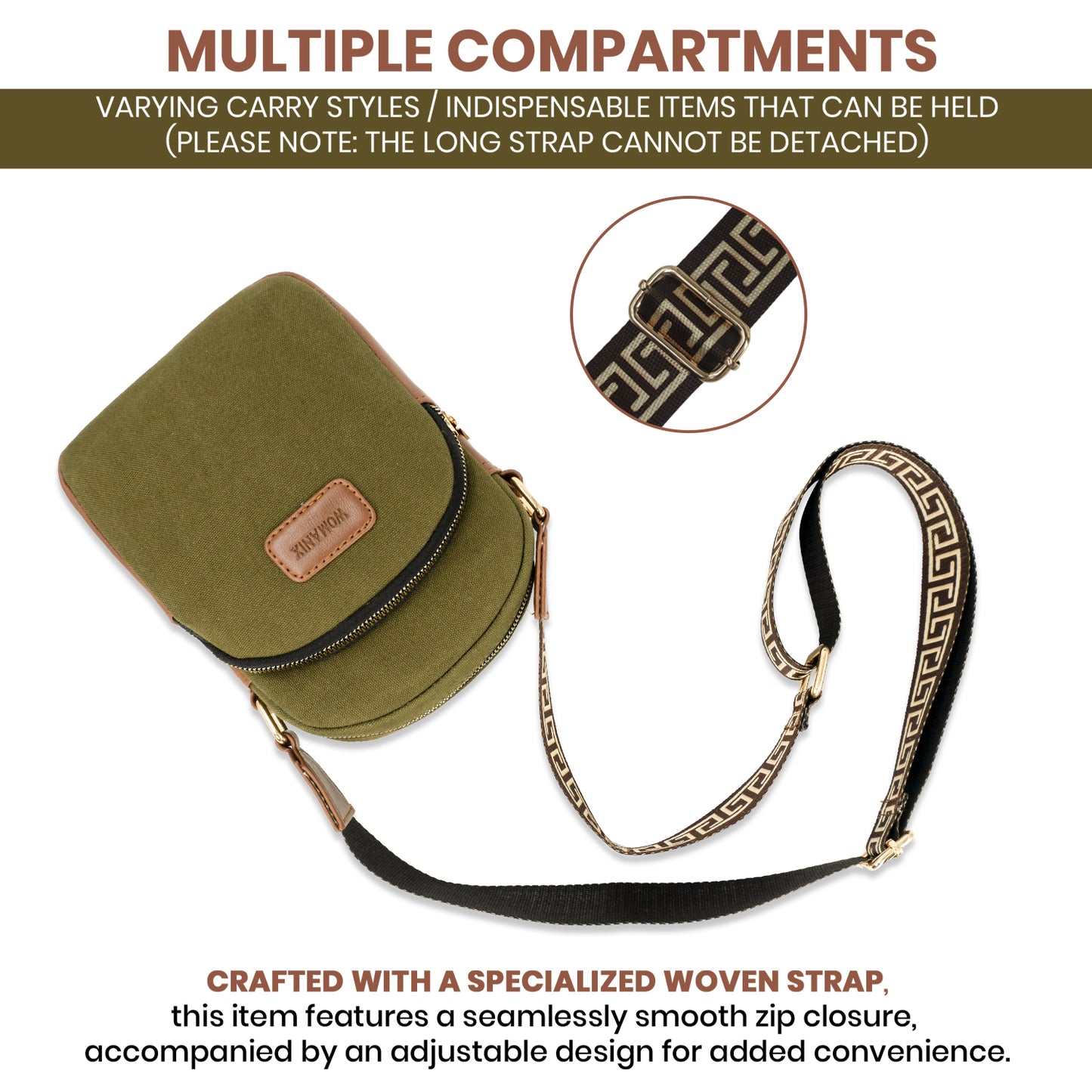 Sling Bag, Shoulder Sling Bag with Adjustable Strap
