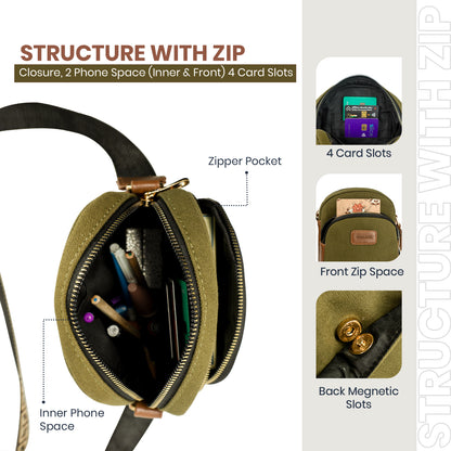 Sling Bag, Shoulder Sling Bag with Adjustable Strap