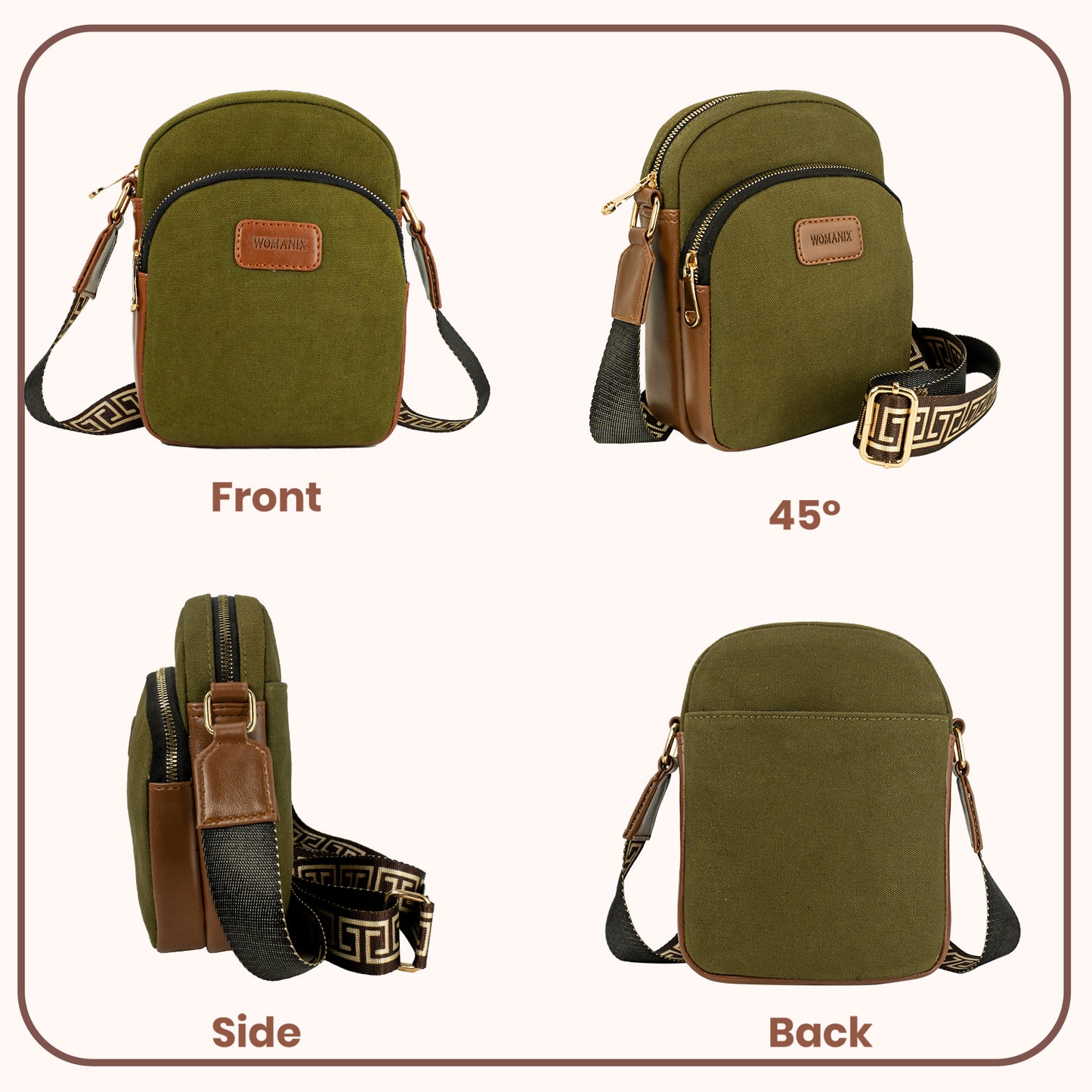 Sling Bag, Shoulder Sling Bag with Adjustable Strap