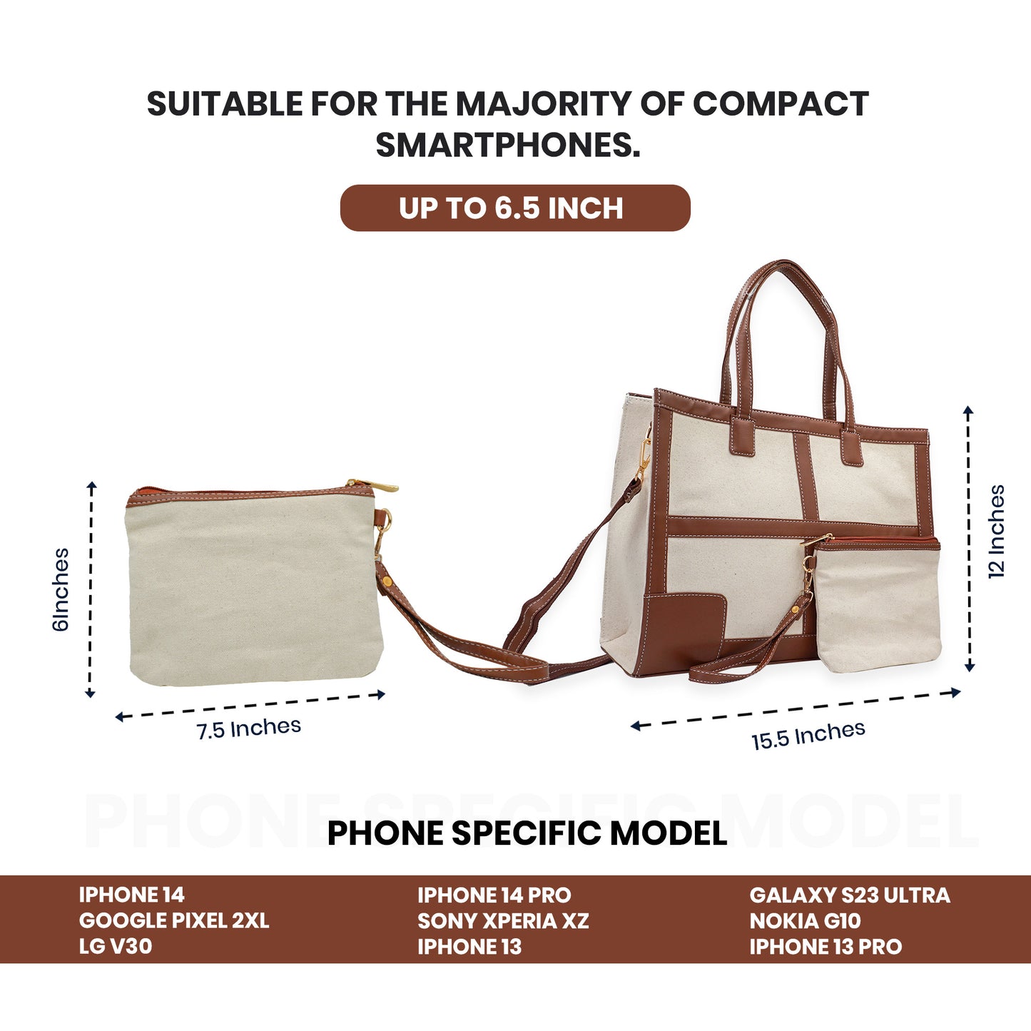 Canvas Laptop Tote Bag 14 inch Casual Briefcase Handbag