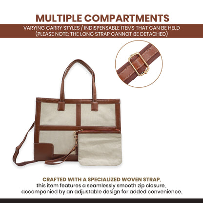 Canvas Laptop Tote Bag 14 inch Casual Briefcase Handbag