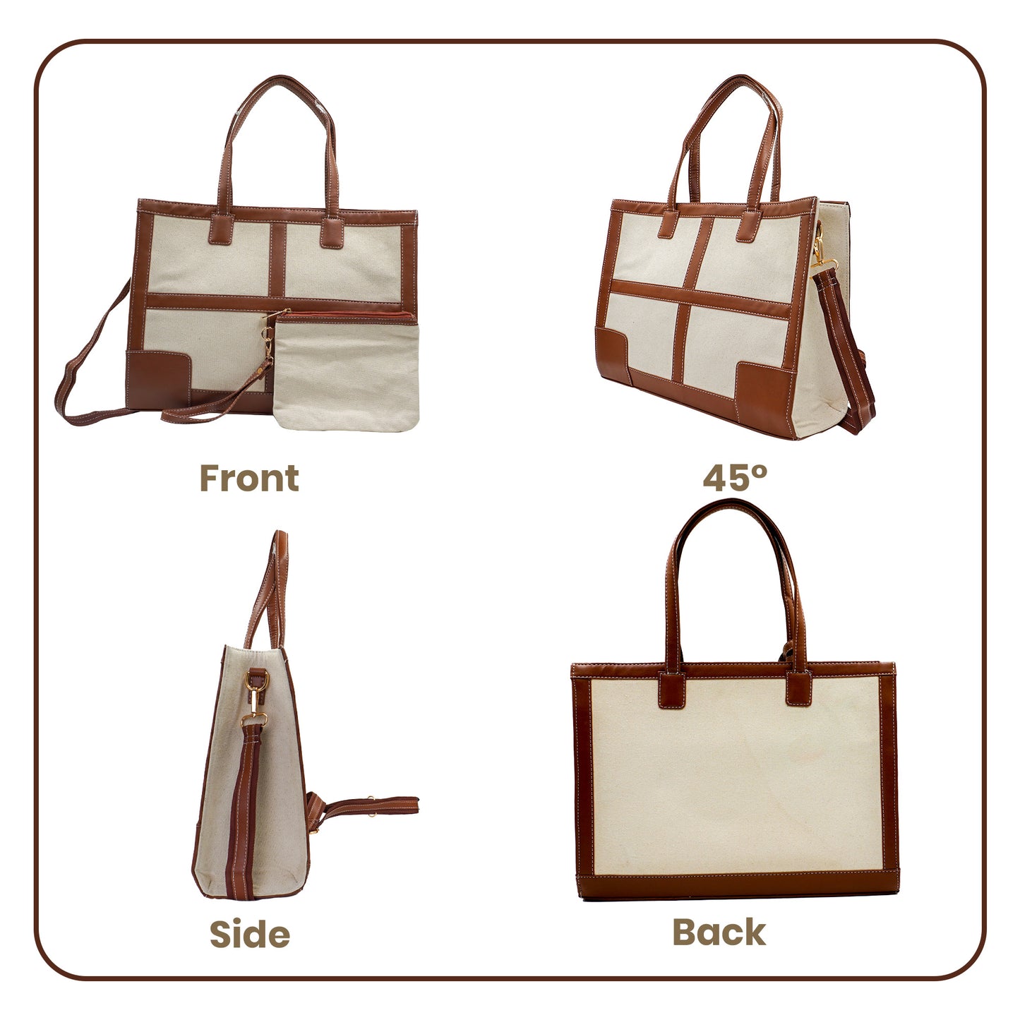 Canvas Laptop Tote Bag 14 inch Casual Briefcase Handbag