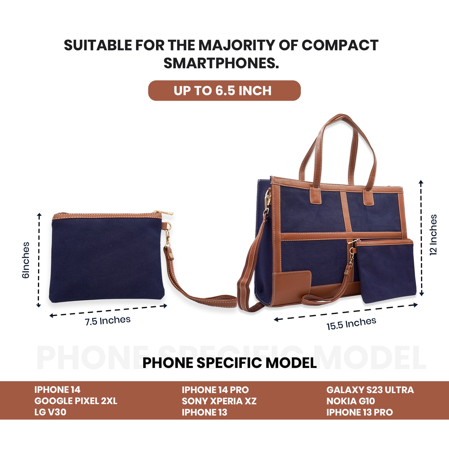 Canvas Laptop Tote Bag 14 inch Casual Briefcase Handbag