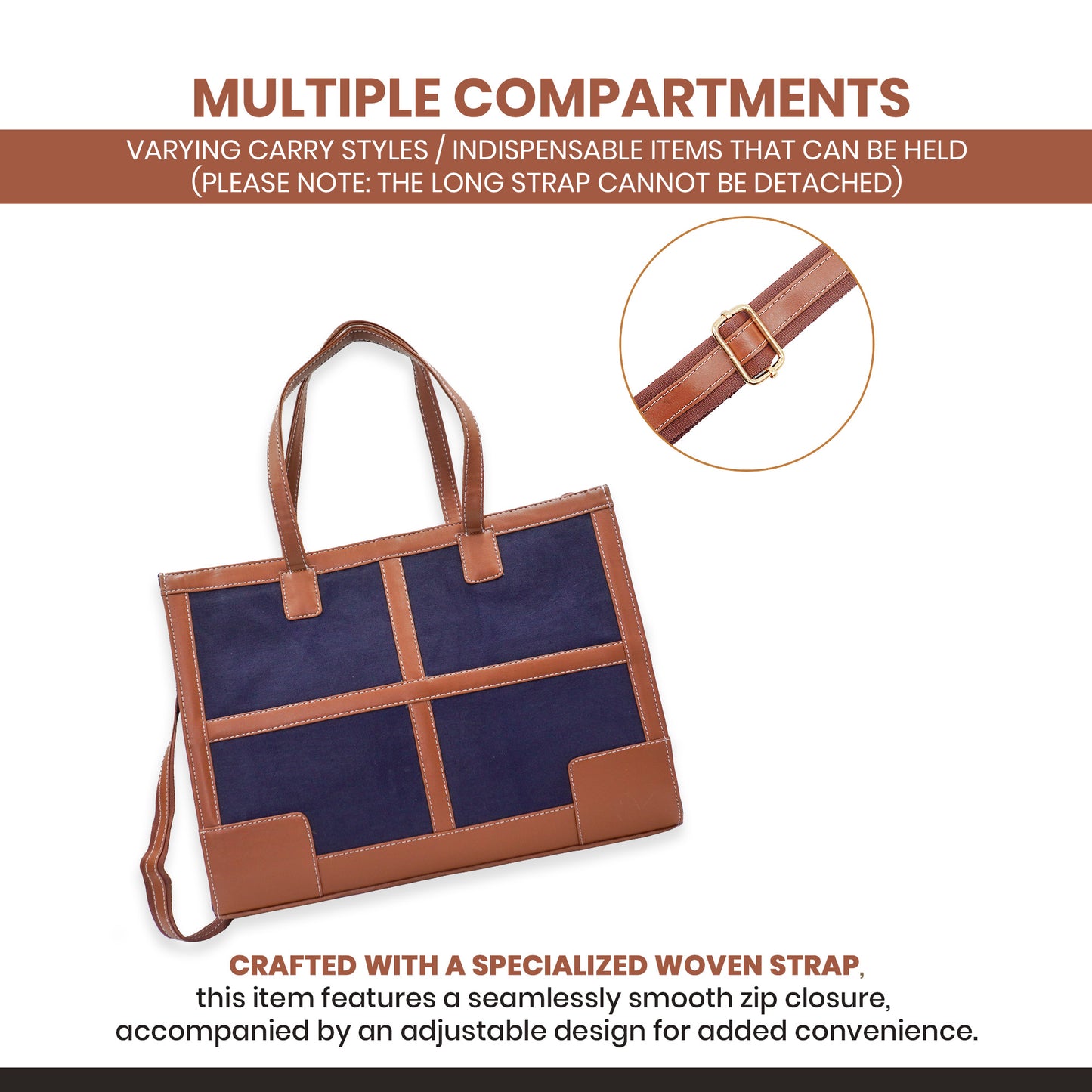 Canvas Laptop Tote Bag 14 inch Casual Briefcase Handbag