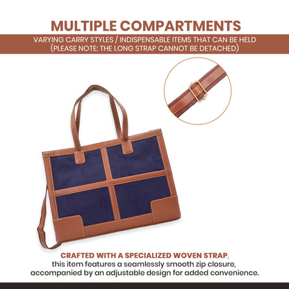 Canvas Laptop Tote Bag 14 inch Casual Briefcase Handbag