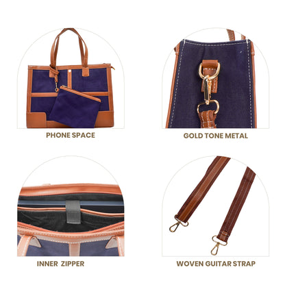 Canvas Laptop Tote Bag 14 inch Casual Briefcase Handbag
