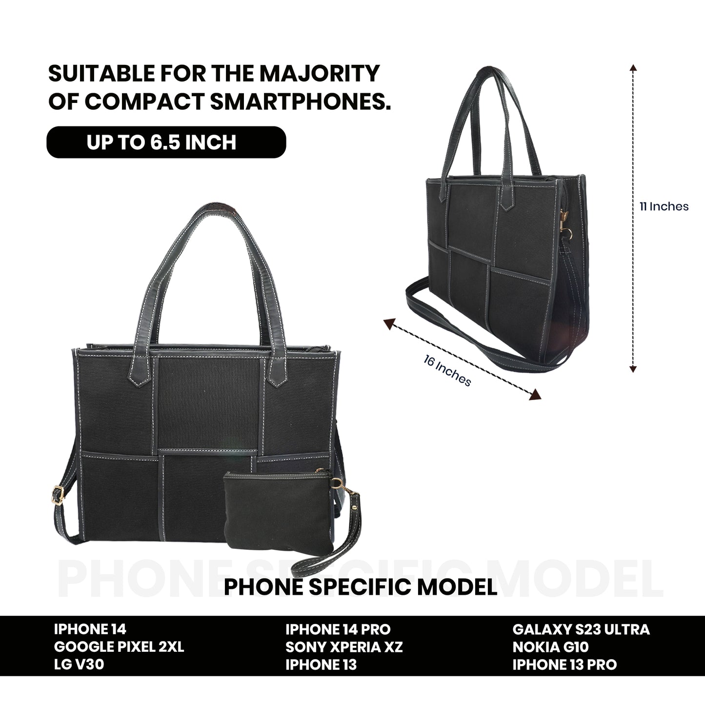 Women Canvas Laptop Tote Bag 14 inch Casual Briefcase Handbag