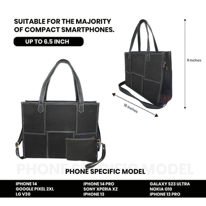 Women Canvas Laptop Tote Bag 14 inch Casual Briefcase Handbag
