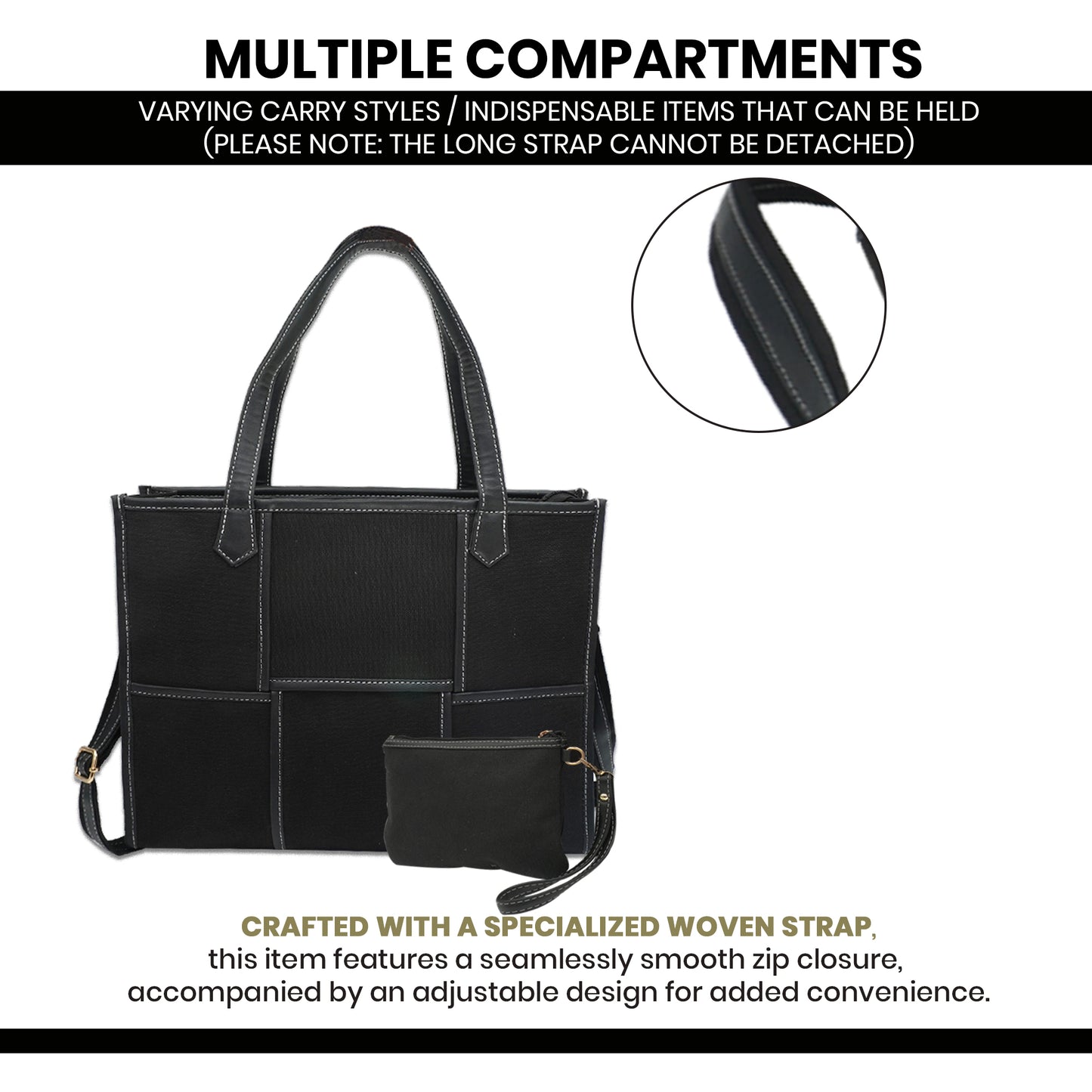 Women Canvas Laptop Tote Bag 14 inch Casual Briefcase Handbag