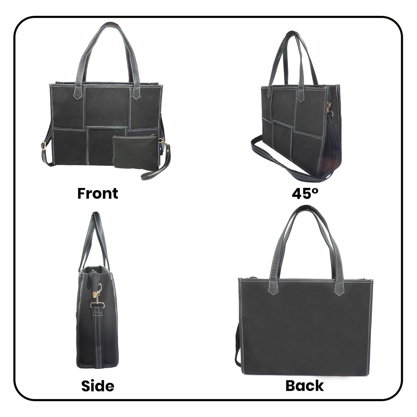 Women Canvas Laptop Tote Bag 14 inch Casual Briefcase Handbag