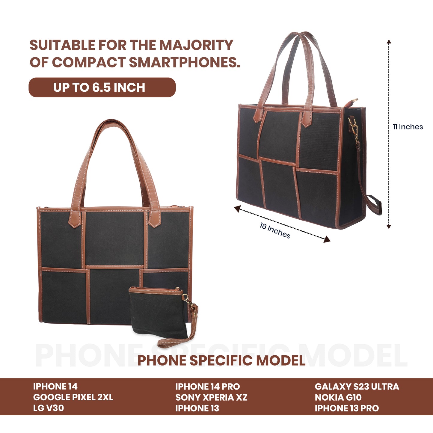 Women Canvas Laptop Tote Bag 14 inch Casual Briefcase Handbag