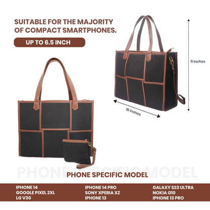 Women Canvas Laptop Tote Bag 14 inch Casual Briefcase Handbag