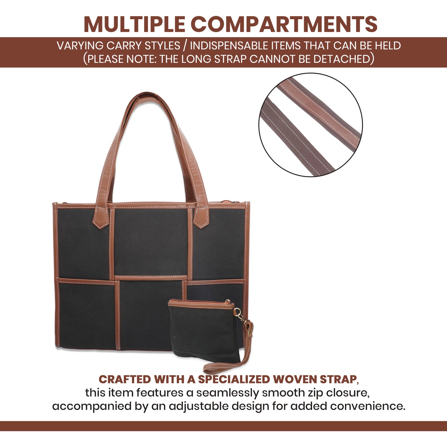 Women Canvas Laptop Tote Bag 14 inch Casual Briefcase Handbag