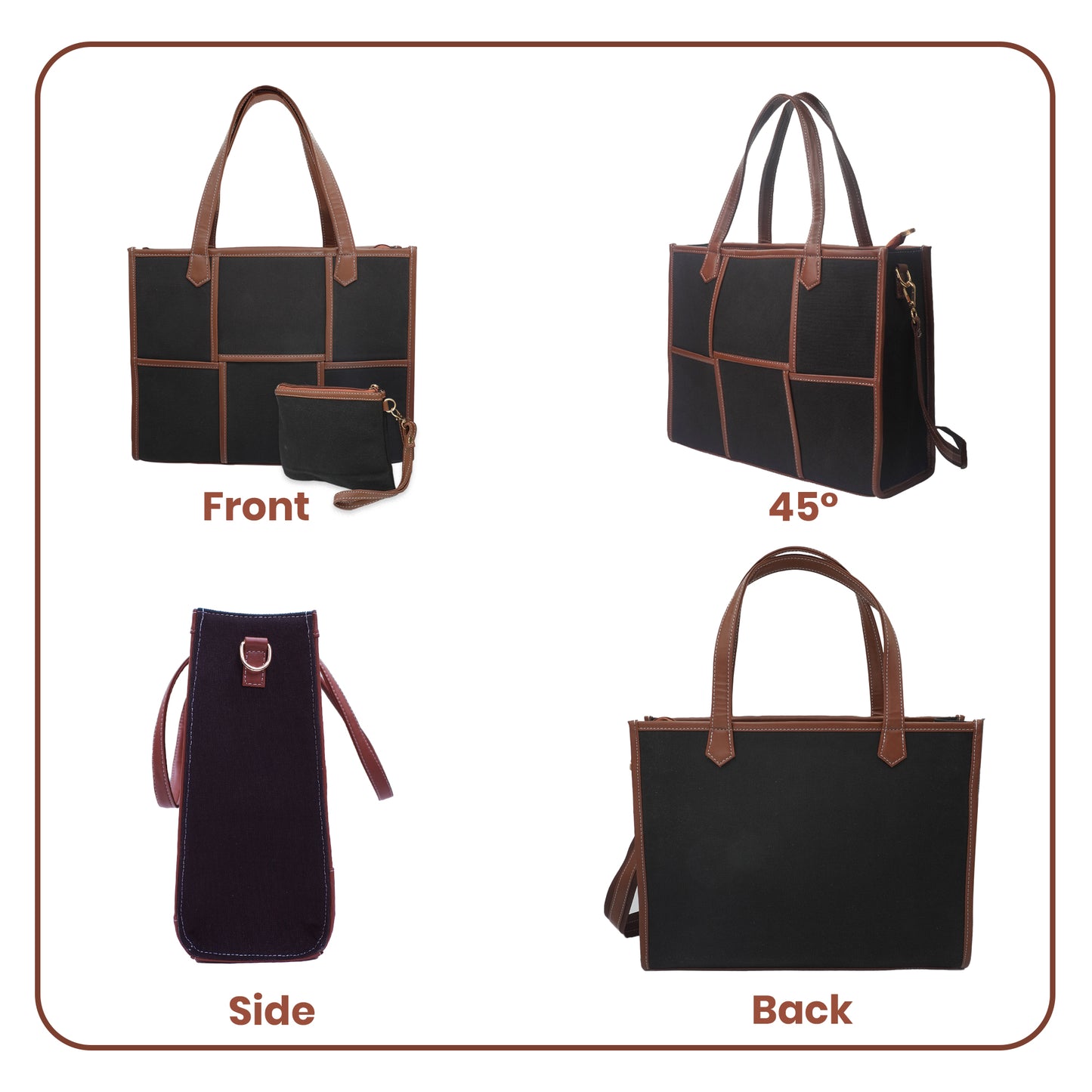 Women Canvas Laptop Tote Bag 14 inch Casual Briefcase Handbag