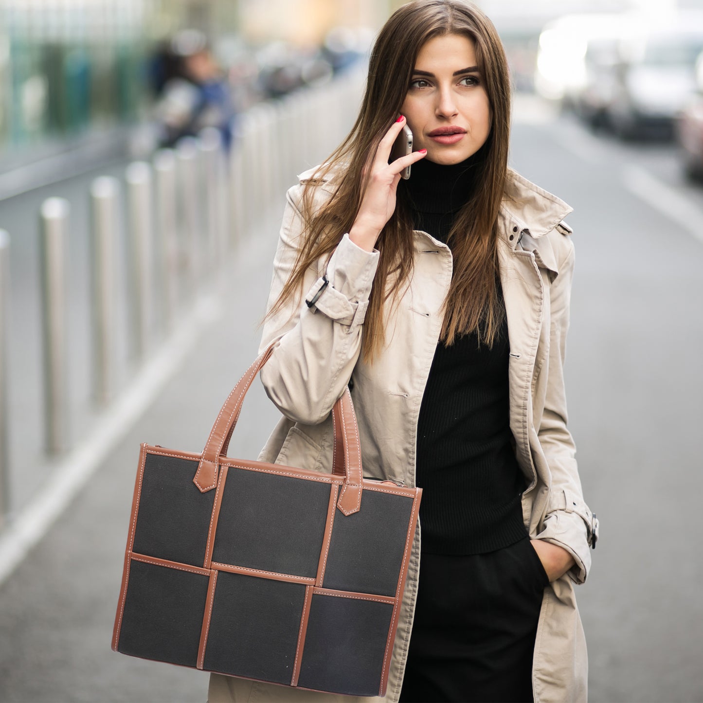 Women Canvas Laptop Tote Bag 14 inch Casual Briefcase Handbag