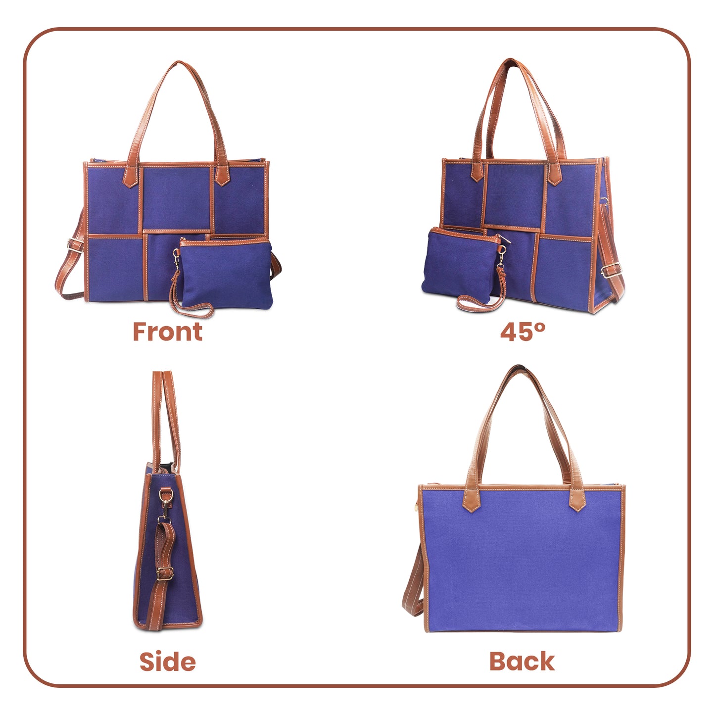 Women Canvas Laptop Tote Bag 14 inch Casual Briefcase Handbag