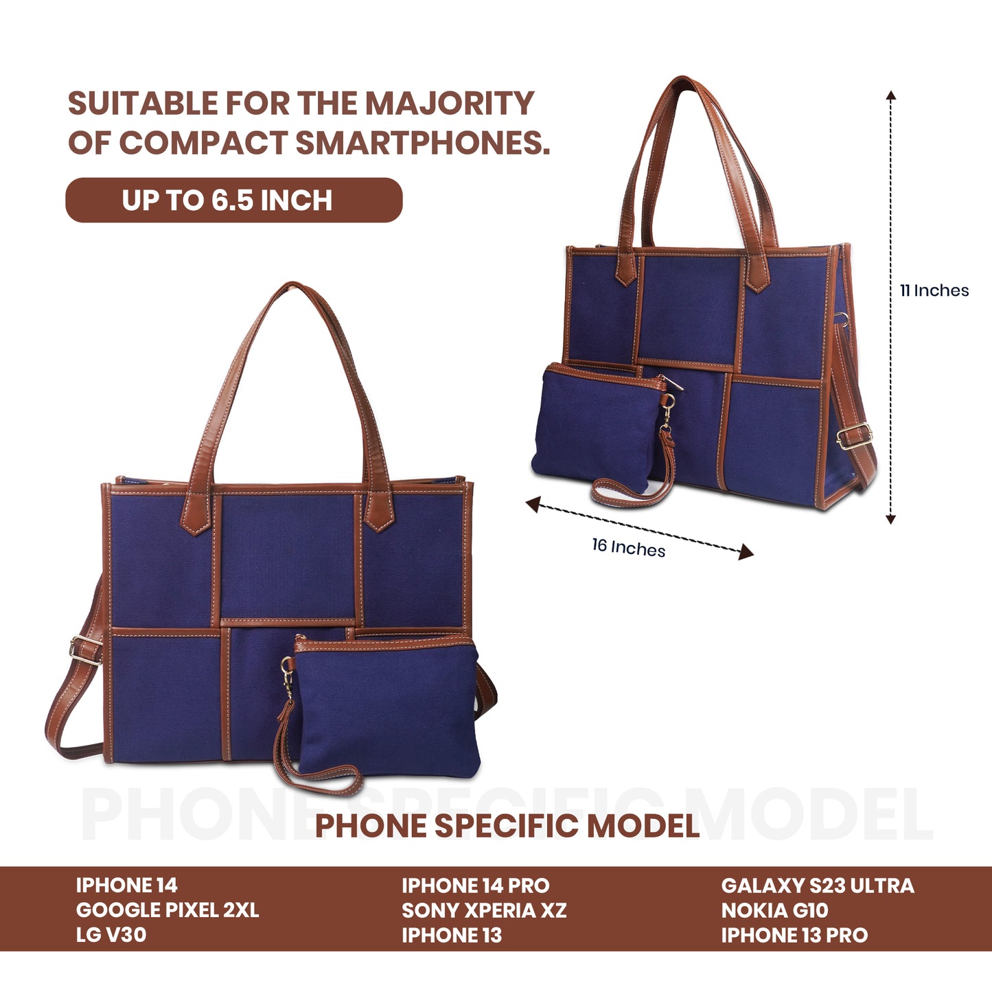 Women Canvas Laptop Tote Bag 14 inch Casual Briefcase Handbag