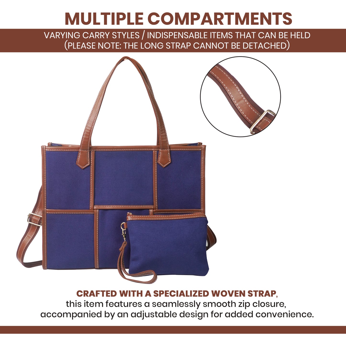 Women Canvas Laptop Tote Bag 14 inch Casual Briefcase Handbag