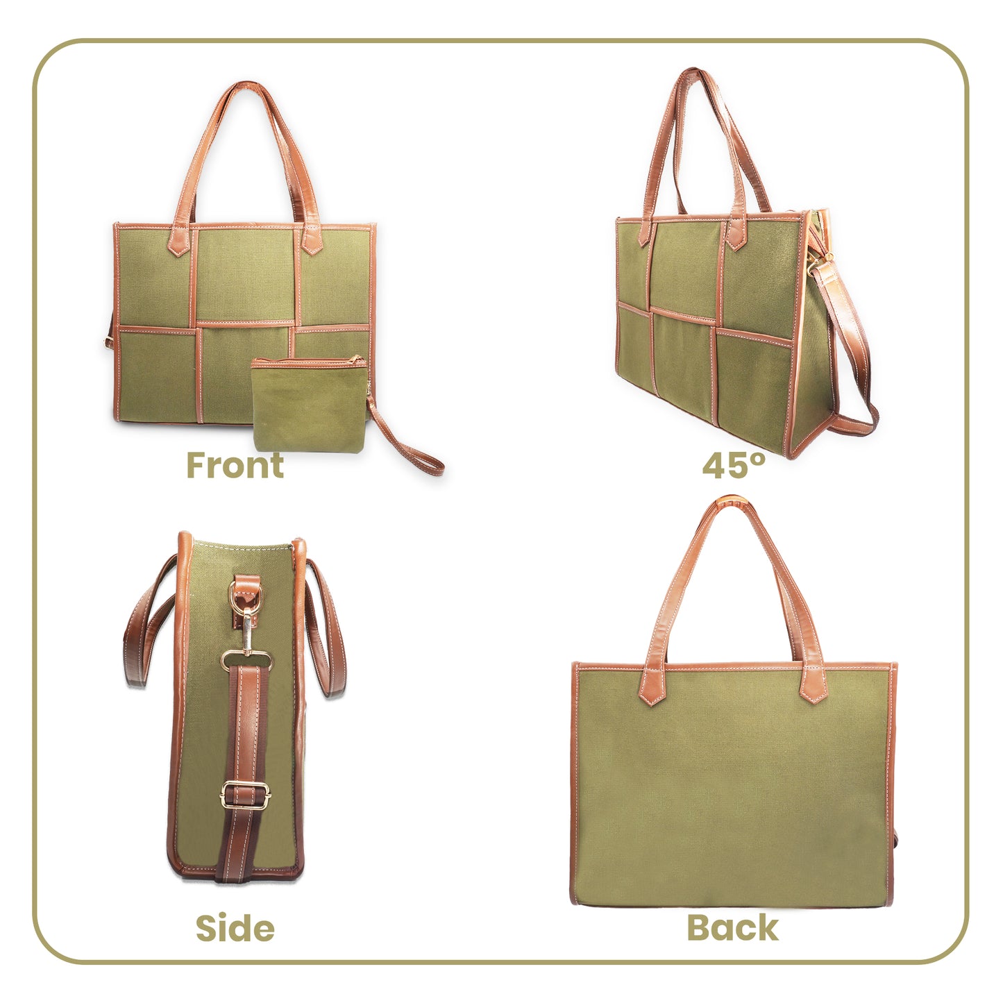 Women Canvas Laptop Tote Bag 14 inch Casual Briefcase Handbag