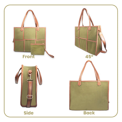 Women Canvas Laptop Tote Bag 14 inch Casual Briefcase Handbag