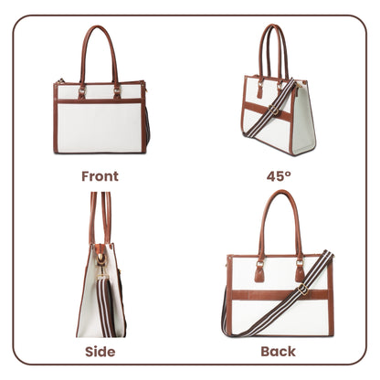 Women Canvas Laptop Tote Bag 14 inch Casual Briefcase Handbag
