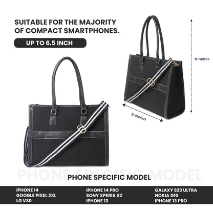 Women Canvas Laptop Tote Bag 14 inch Casual Briefcase Handbag