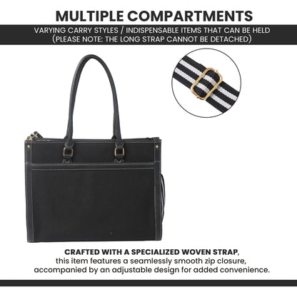 Women Canvas Laptop Tote Bag 14 inch Casual Briefcase Handbag