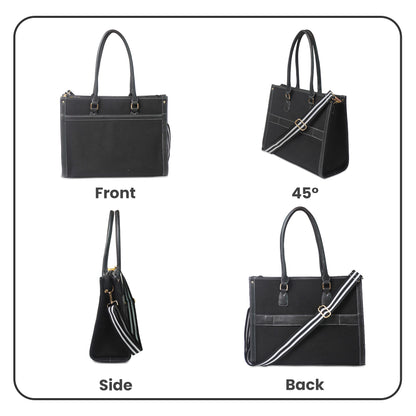 Women Canvas Laptop Tote Bag 14 inch Casual Briefcase Handbag
