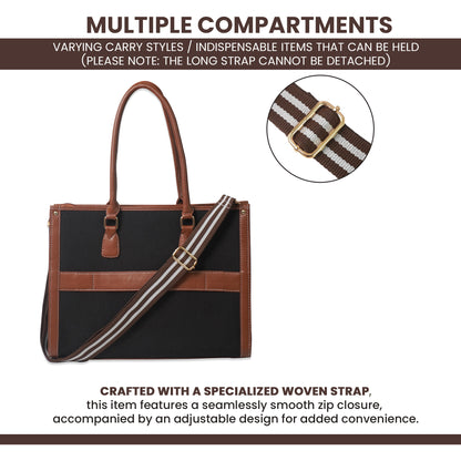 Women Canvas Laptop Tote Bag 14 inch Casual Briefcase Handbag