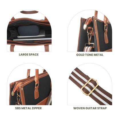 Women Canvas Laptop Tote Bag 14 inch Casual Briefcase Handbag