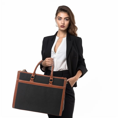 Women Canvas Laptop Tote Bag 14 inch Casual Briefcase Handbag
