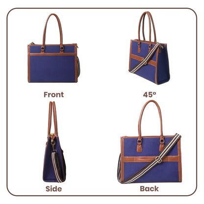 Women Canvas Laptop Tote Bag 14 inch Casual Briefcase Handbag