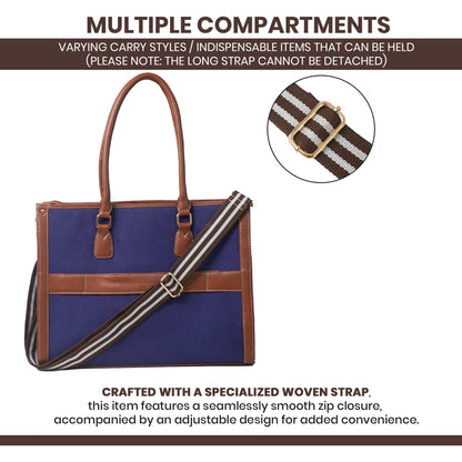 Women Canvas Laptop Tote Bag 14 inch Casual Briefcase Handbag
