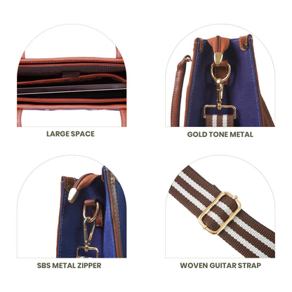 Women Canvas Laptop Tote Bag 14 inch Casual Briefcase Handbag