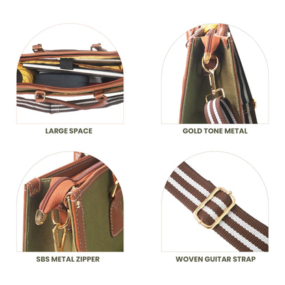 Women Canvas Laptop Tote Bag 14 inch Casual Briefcase Handbag