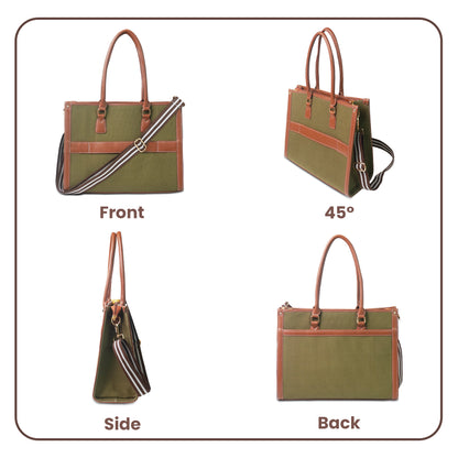 Women Canvas Laptop Tote Bag 14 inch Casual Briefcase Handbag