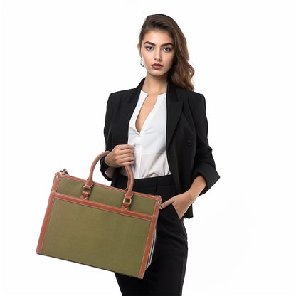 Women Canvas Laptop Tote Bag 14 inch Casual Briefcase Handbag