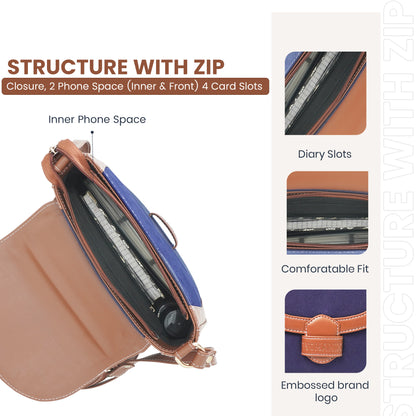Womanix Canvas Sling Bag, Shoulder Bag with Adjustable Strap