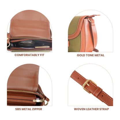 Womanix Canvas Sling Bag, Shoulder Bag with Adjustable Strap