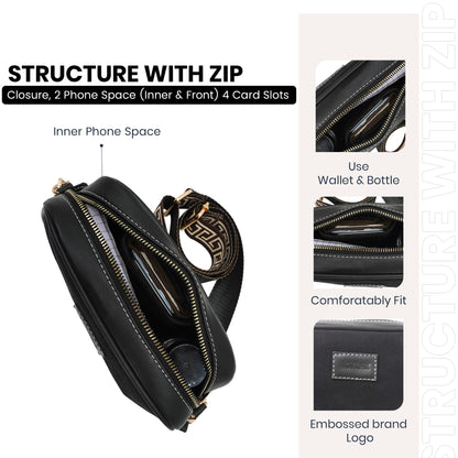 Womanix Canvas Sling Bag, Shoulder Sling Bag with Adjustable Strap