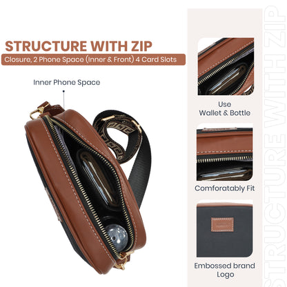 Womanix Canvas Sling Bag, Shoulder Sling Bag with Adjustable Strap