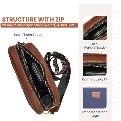 Womanix Canvas Sling Bag, Shoulder Sling Bag with Adjustable Strap