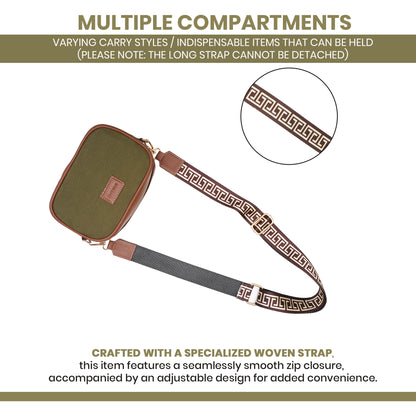Womanix Canvas Sling Bag, Shoulder Sling Bag with Adjustable Strap