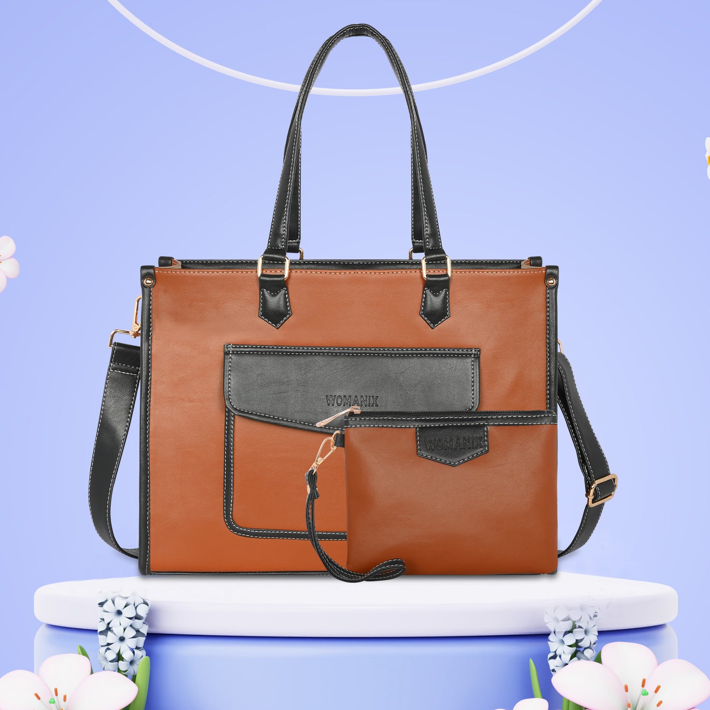 Women PU Laptop Tote bag 15 Inch College Bag Office Bag Briefcase Handbag (0076)