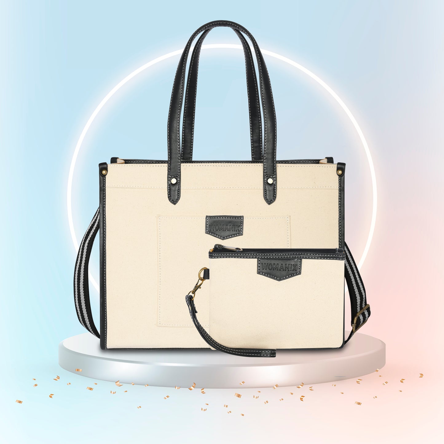 Canvas Laptop Tote Bag 14 inch Casual Briefcase Handbag
